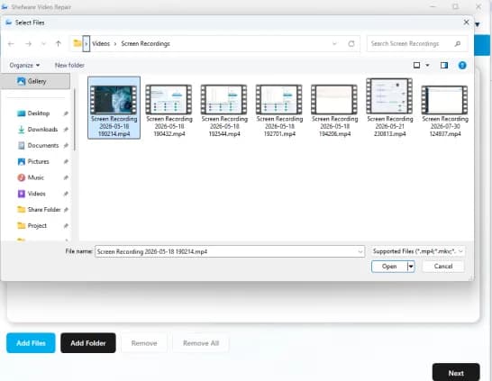 Add your Video Files