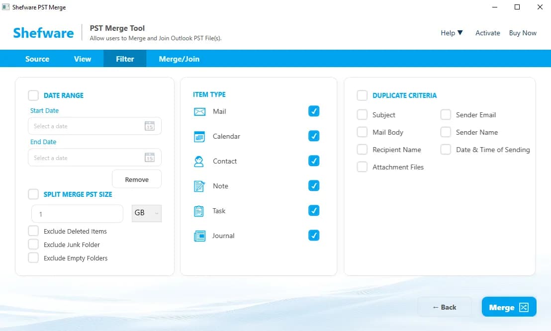 Merge PST Tool Highlights
