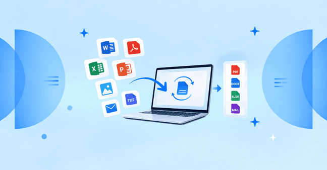 Laptop processing file content conversions between various document and spreadsheet formats