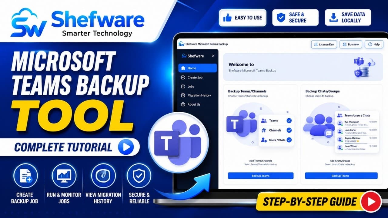 Shefware Microsoft Teams Backup Tool Video Guide Video Thumbnail