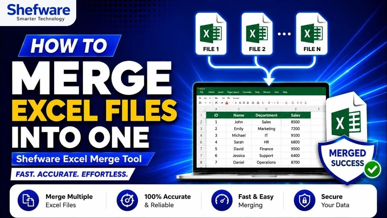 Shefware Excel Merge Video Guide Video Thumbnail