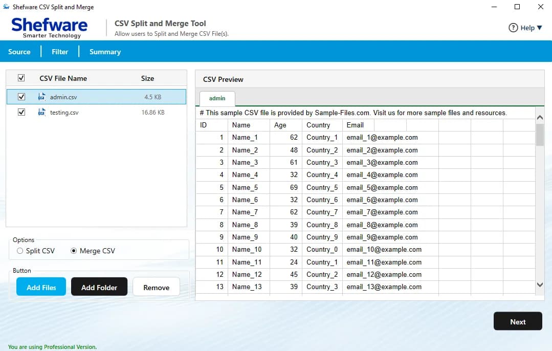 Shefware CSV Merge Tool