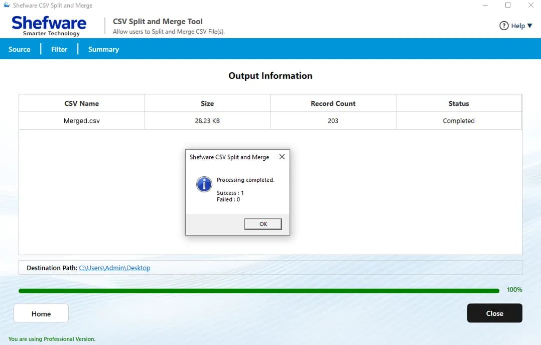 CSV Merge Tool Process