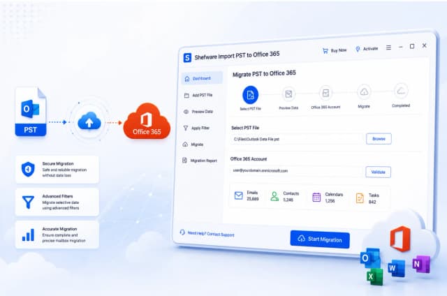 Shefware Import PST to Office 365