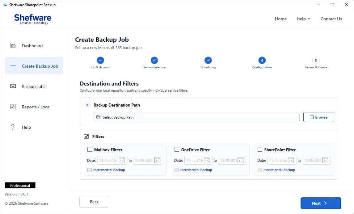 Steps for SharePoint Online Data Backup