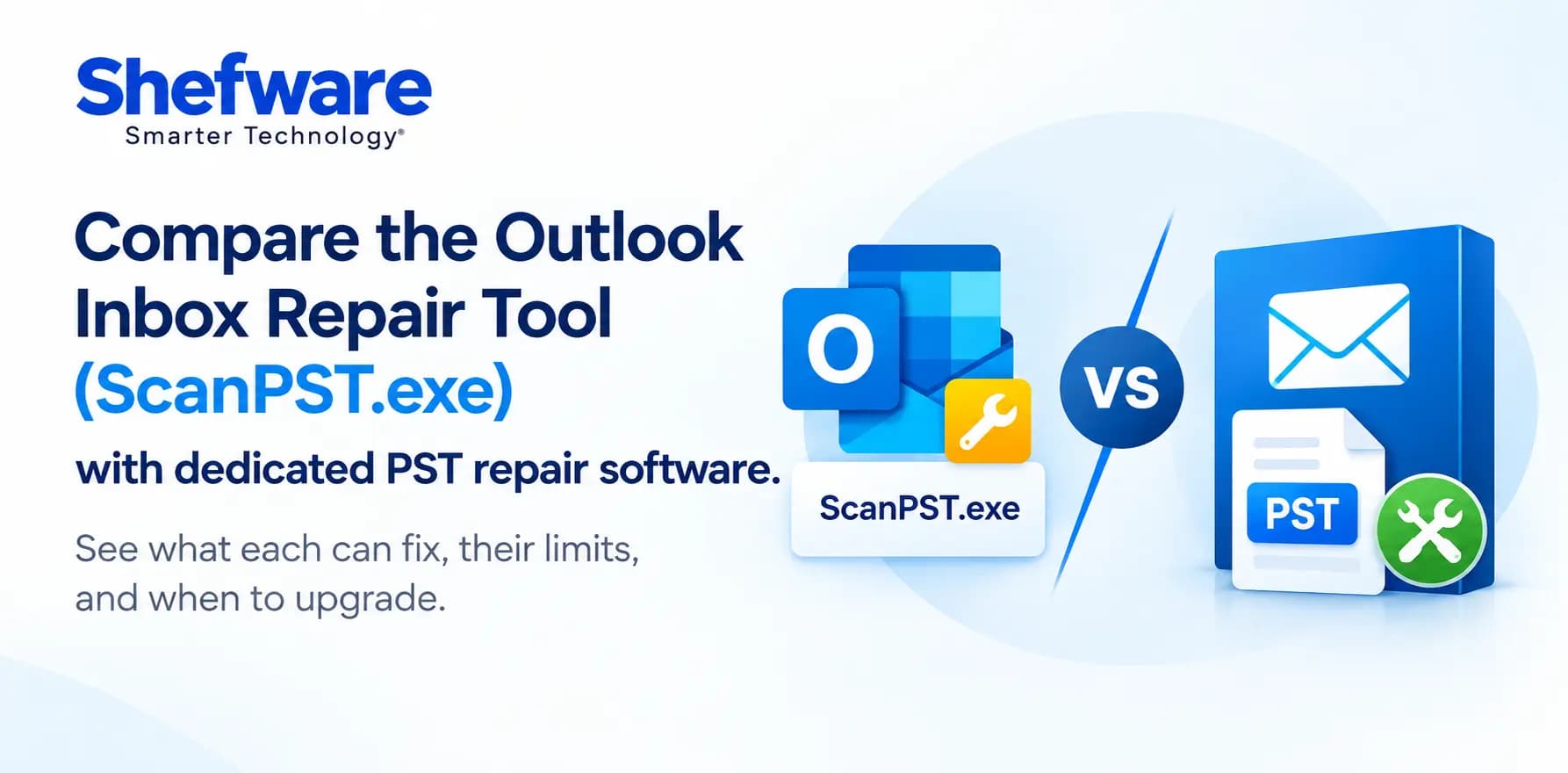 Outlook Inbox Repair Tool (ScanPST.exe) vs dedicated PST repair software comparison