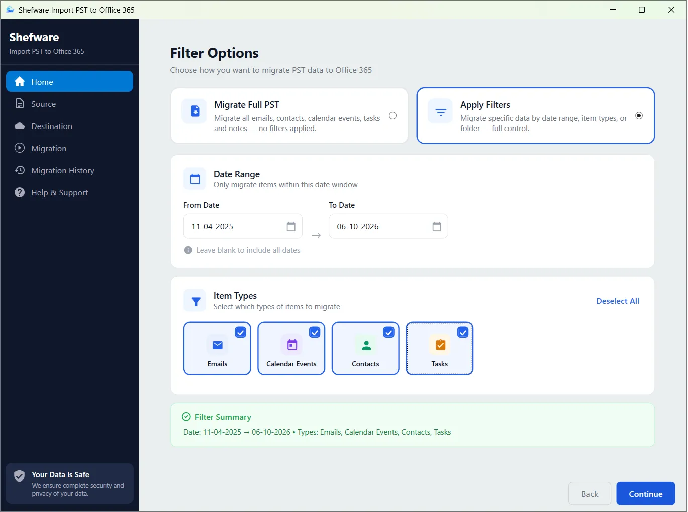 Shefware PST Migration Overview