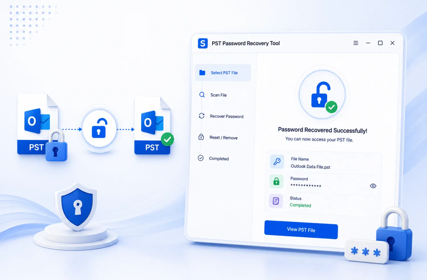 Shefware Outlook PST Password Recovery
